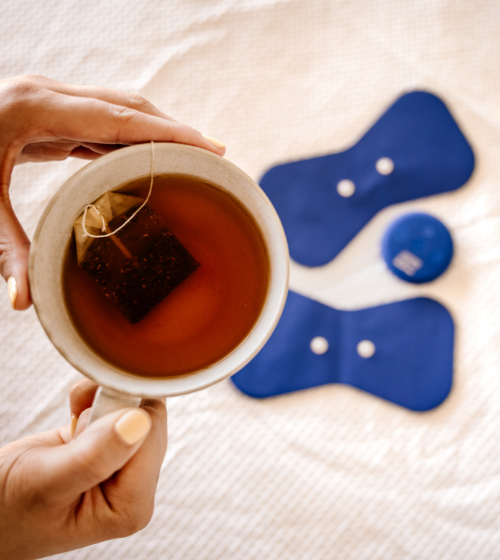 Butterfly-shape blue attachment pad for Relief Pro.